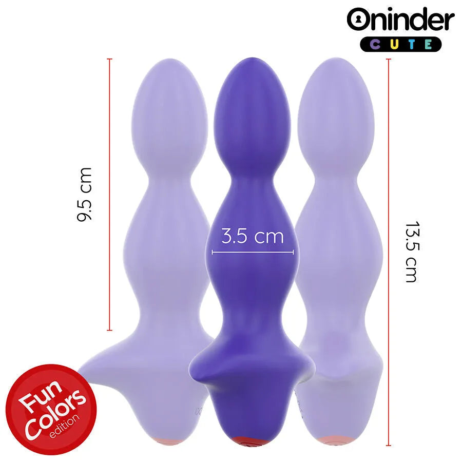 Vibromasseur anal silicone violet ONINDER CUTE 9 modes télécommande application étanche
