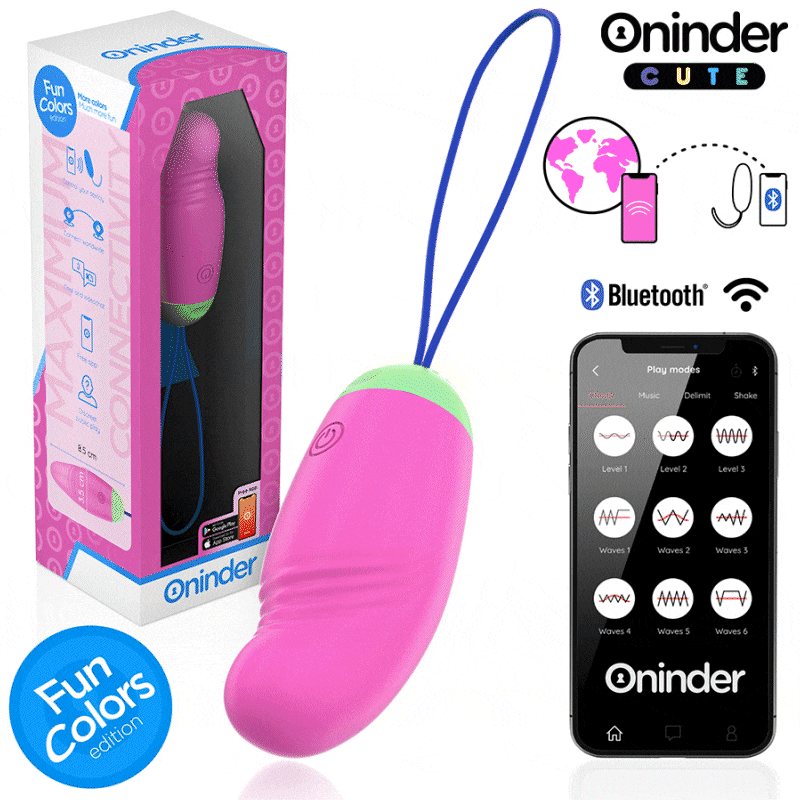 Œuf vibrant discret silicone vibrant ondulatoire ONINDER application contrôlable couples