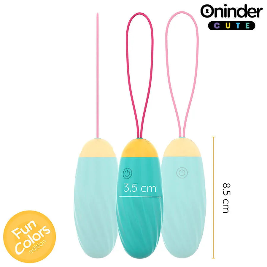 Oeuf vibrant silicone ONINDER CUTE 9 modes vibrations ondulatoires application étanche rechargeable