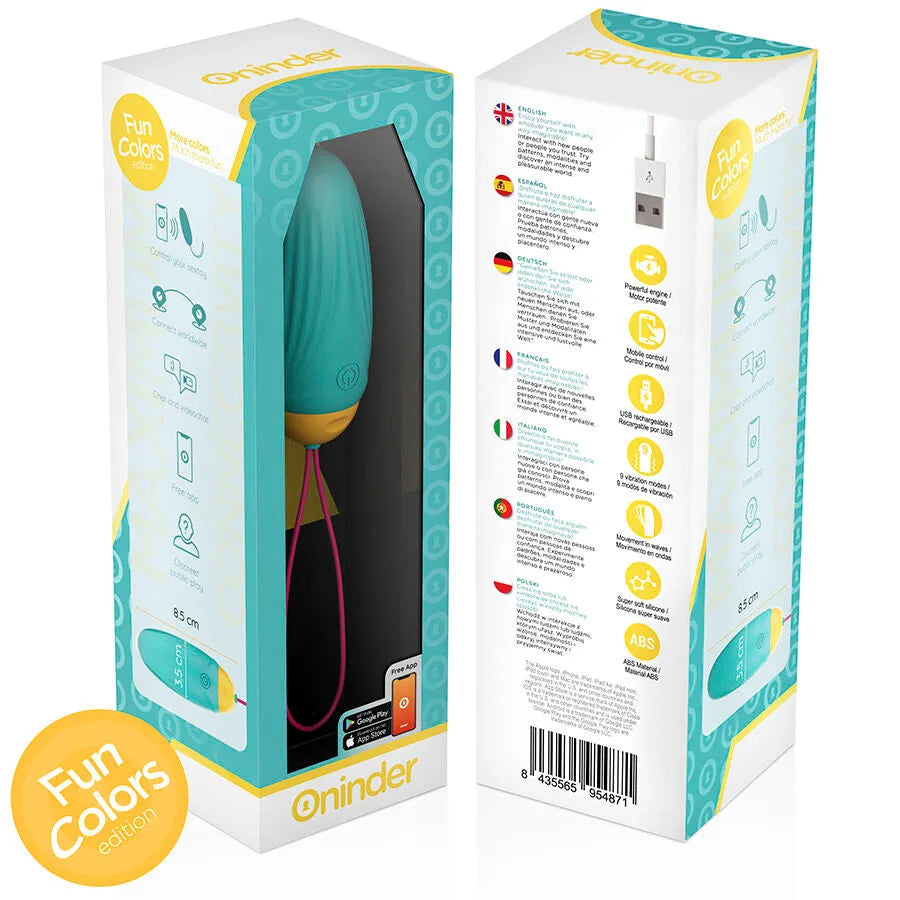 Oeuf vibrant silicone ONINDER CUTE 9 modes vibrations ondulatoires application étanche rechargeable