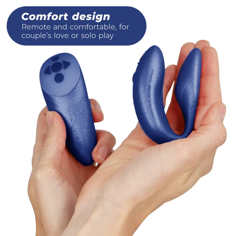 Vibromasseur couple silicone connecté We-Vibe Chorus ajustable bleu cosmique