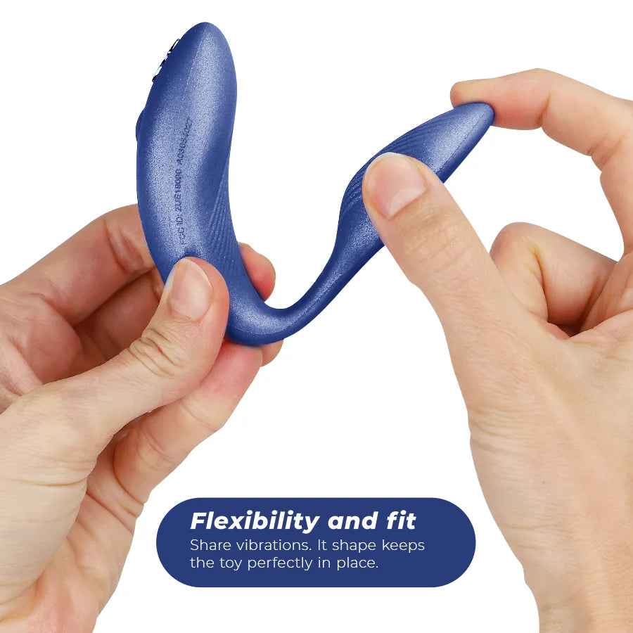 Vibromasseur couple silicone connecté We-Vibe Chorus ajustable bleu cosmique