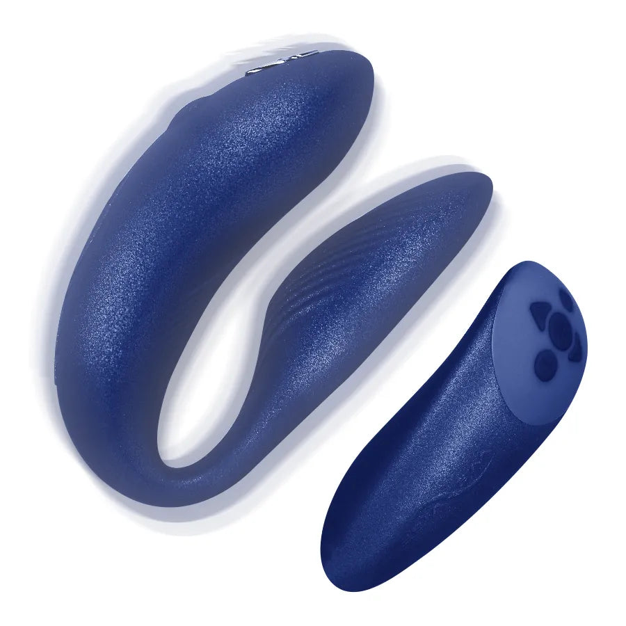 Vibromasseur couple silicone connecté We-Vibe Chorus ajustable bleu cosmique