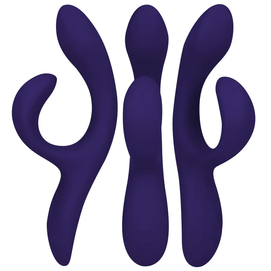 Vibromasseur lapin bleu nuit double stimulation silicone étanche application We-Connect