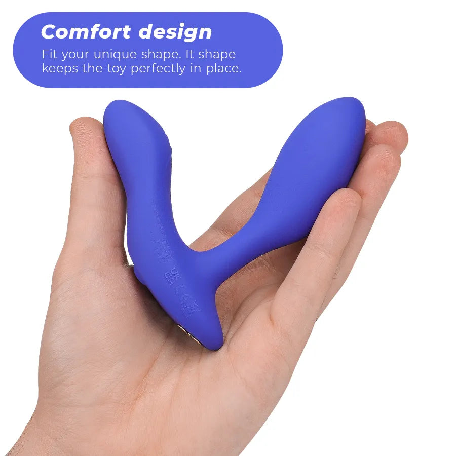 Masseur prostate vibrant étanche silicone biocompatible rechargeable USB télécommande mobile connectée stimulation double périnée tête réglable base flexible autonomie prolongée
