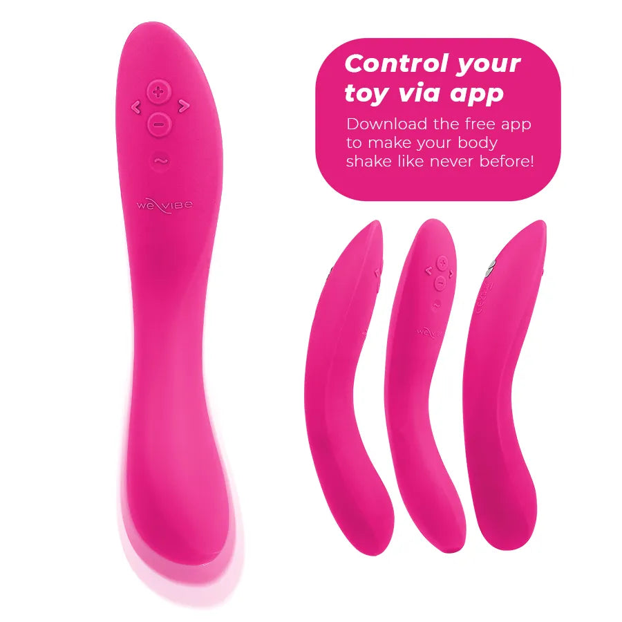 Vibromasseur silicone ergonomique point G double stimulation étanche ajustable Bluetooth Rose