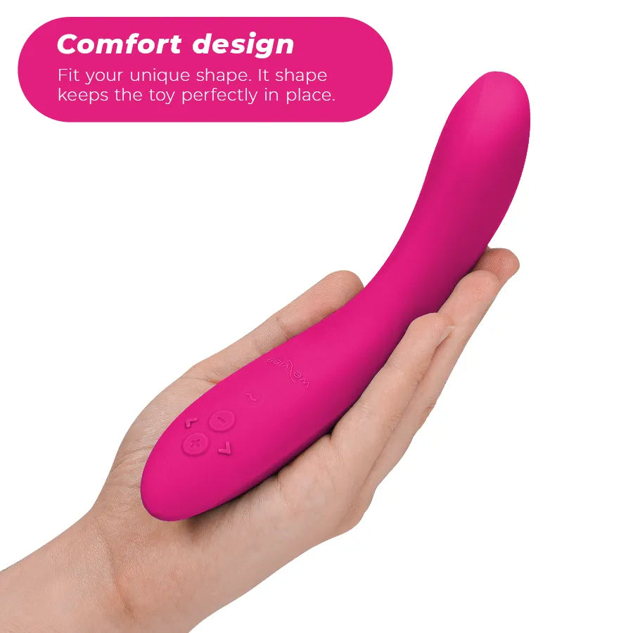 Vibromasseur silicone ergonomique point G double stimulation étanche ajustable Bluetooth Rose
