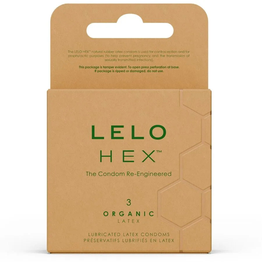 préservatifs LELO HEX latex biologique biodégradable structure hexagonale résistante sensation proximité infusion arginine stimulation circulation sanguine luxe sécurité
