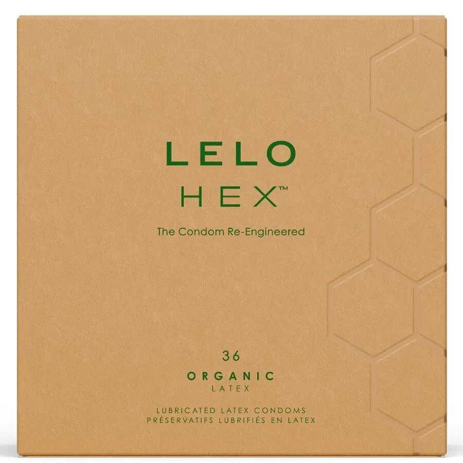 Préservatifs biologiques latex L-arginine structure hexagonale LELO HEX 36 unités