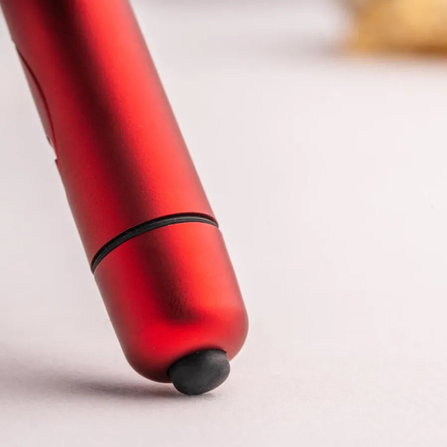 Vibromasseur compact étanche 10 modes stimulation précise silicone rouge