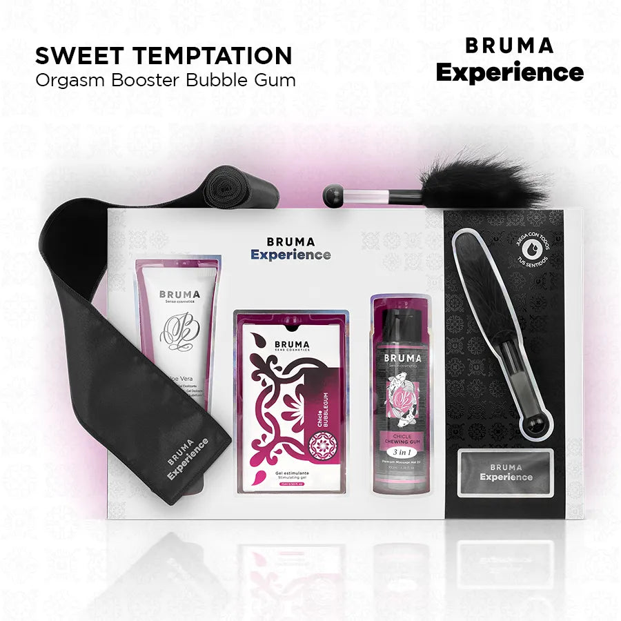 kit intime adultes plaisir sensuel gel ultraglissant parfum bonbon longue durée texture soyeuse accessoires stimulants sécurité dermatologique marque BRUMA discret