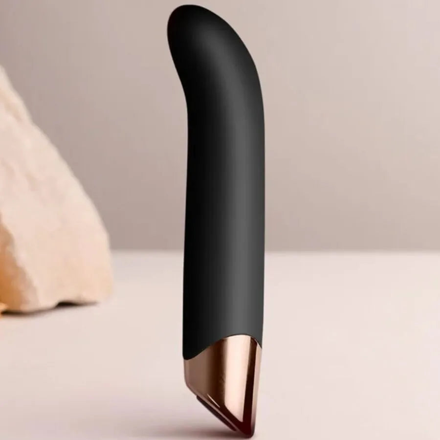 Vibromasseur point G incurvé silicone étanche rechargeable haute performance noir