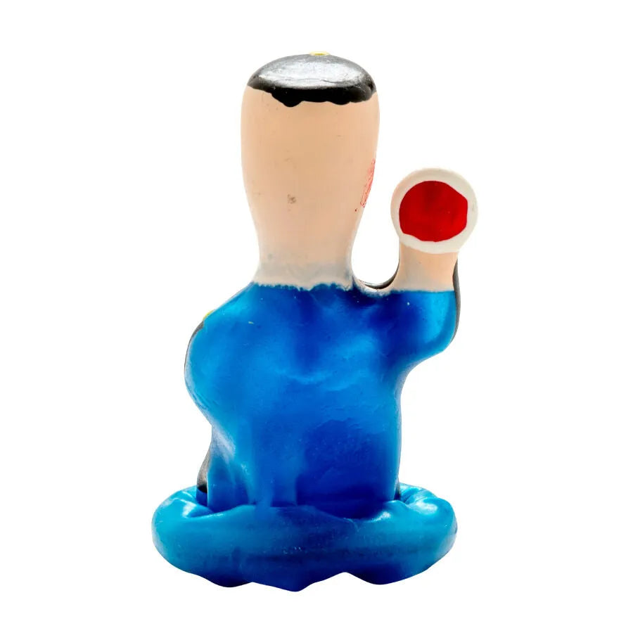Préservatif fantaisie peint à la main, motif policier bleu, style bohème d'Amsterdam, cadeau érotique unique.