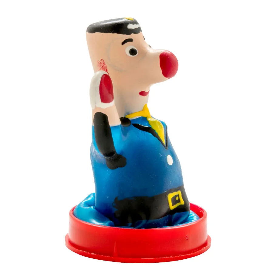 Préservatif fantaisie peint à la main en policier, couleurs vives, style bohème, cadeau unique, artisanat européen.