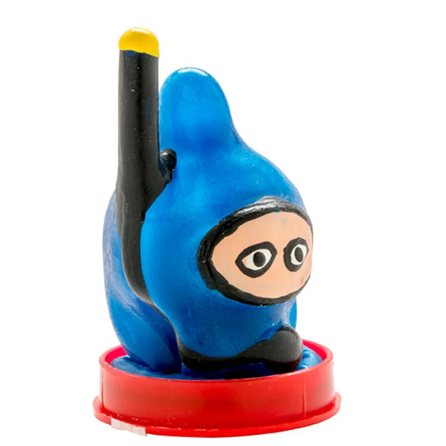 Préservatif fantaisie peint à la main, design coloré et unique, style bohème, sur socle rouge, artisanat européen.