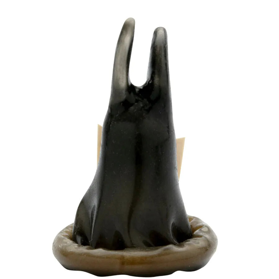 Préservatif fantaisie noir peint à la main, design unique style Amsterdam, forme artistique, cadeau érotique original.
