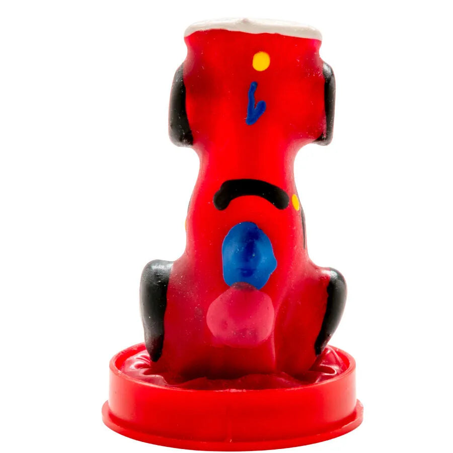 Préservatif fantaisie rouge en forme de voiture de course, peint à la main, style bohème, unique et artisanal.