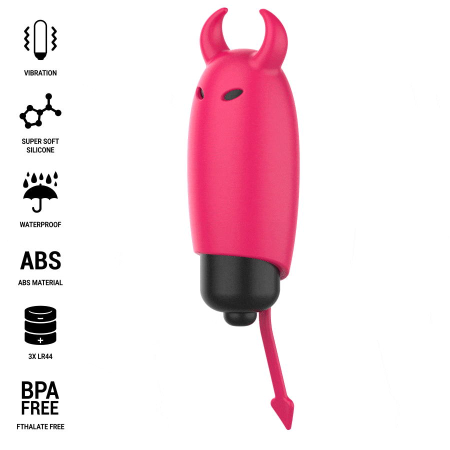 Vibrateur écarlate Red Demon, silicone premium, stimulation externe, design ludique, usage privé ou couple, ABS, portable, discret