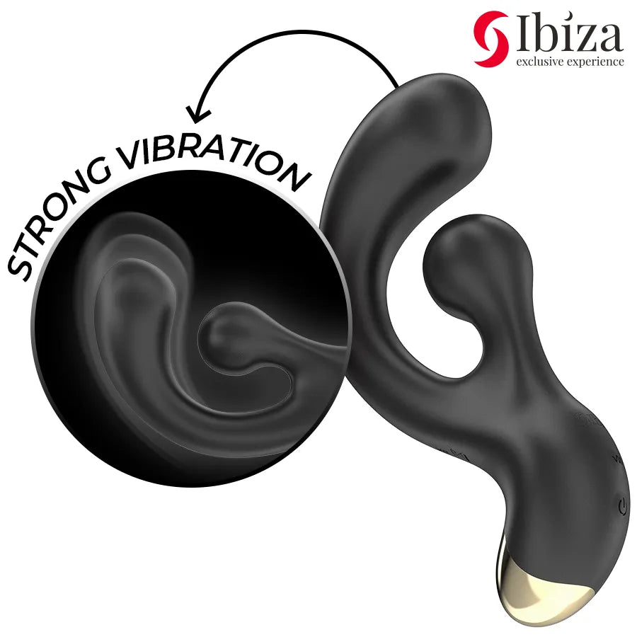 Stimulateur vibrant et rotatif Ibiza - Double stimulation 2 moteurs 10 modes vibration rotation - Sextoy intime couple plaisir