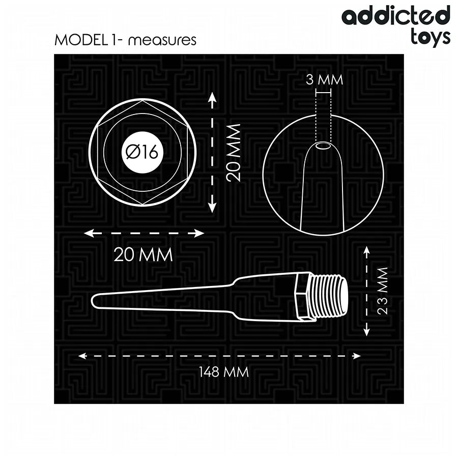 Nettoyant anal Addicted Toys Modèle 1, PVC souple, design ergonomique, adaptateur universel, hygiène intime optimale.