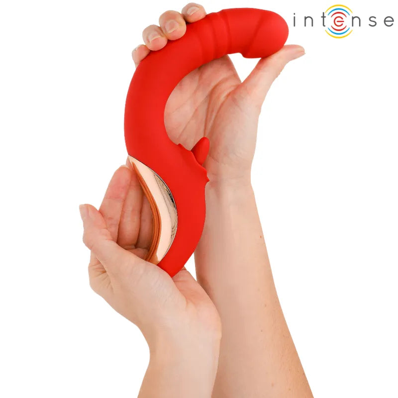Vibrateur et stimulateur en forme de U rouge Paulina double stimulation intense interne externe pour femmes plaisir intime sextoy