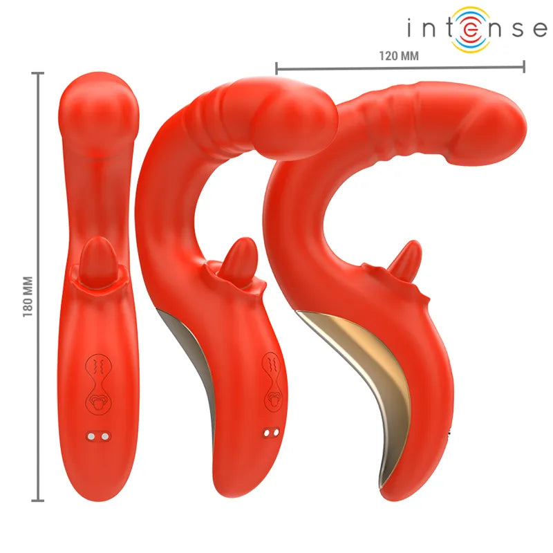 Vibrateur et stimulateur en forme de U rouge Paulina double stimulation intense interne externe pour femmes plaisir intime sextoy
