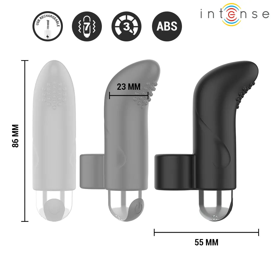 Stimulateur de doigt rechargeable Damiano avec 7 modes de vibration silicone ergonomique confortable pour femmes couples stimulation ciblée luxe
