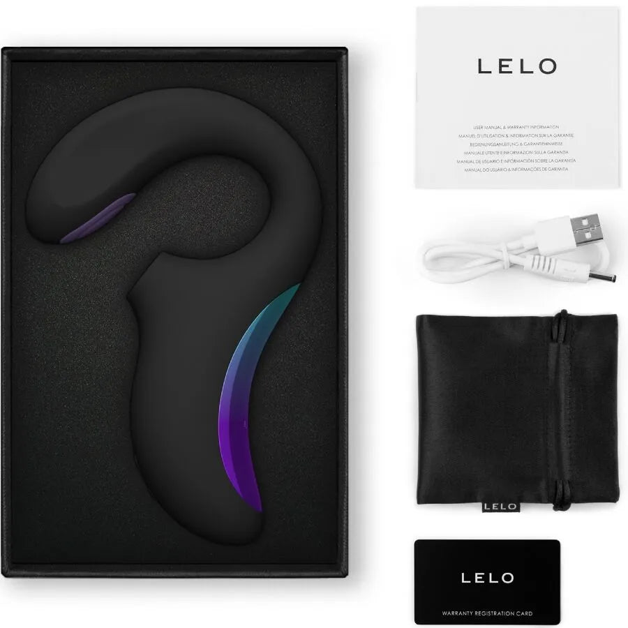 Vibromasseur Lelo Enigma Double Sonic Point G Noir stimulation clitoridienne point A Deep Sonic™ silicone médicaux sextoy femme couple