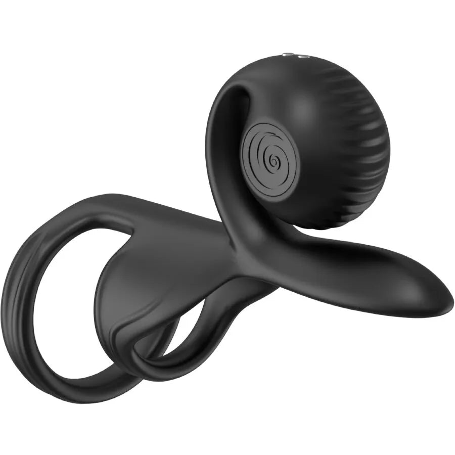 Anneau pénien vibrant Jovi sextoy couples stimulation synchronisée silicone médical hypoallergénique étanche télécommande rechargeable magnétique extensible rainurée discret noir