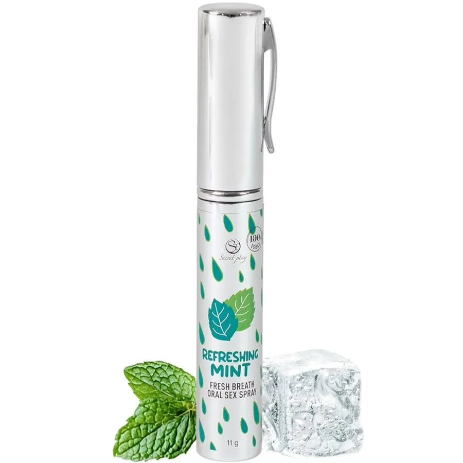 Spray hydratant menthe rafraîchissant pour sexe oral Secretplay usage intime portable