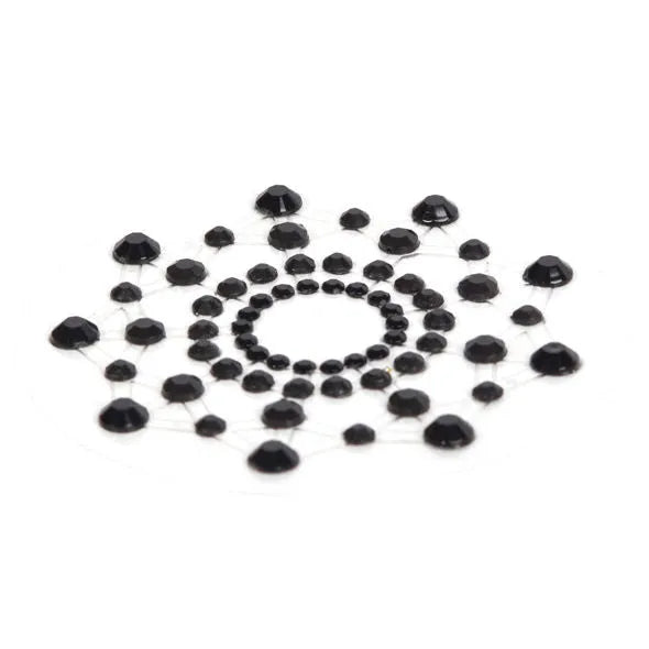 Cache-tétons noirs brillants en forme de cercle, design raffiné et élégant, pour sublimer la féminité avec sensualité.