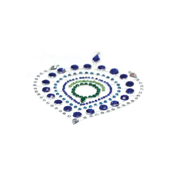 Bijoux intimes bleu vert lumineux, forme élégante, décorations corporelles scintillantes et sophistiquées.