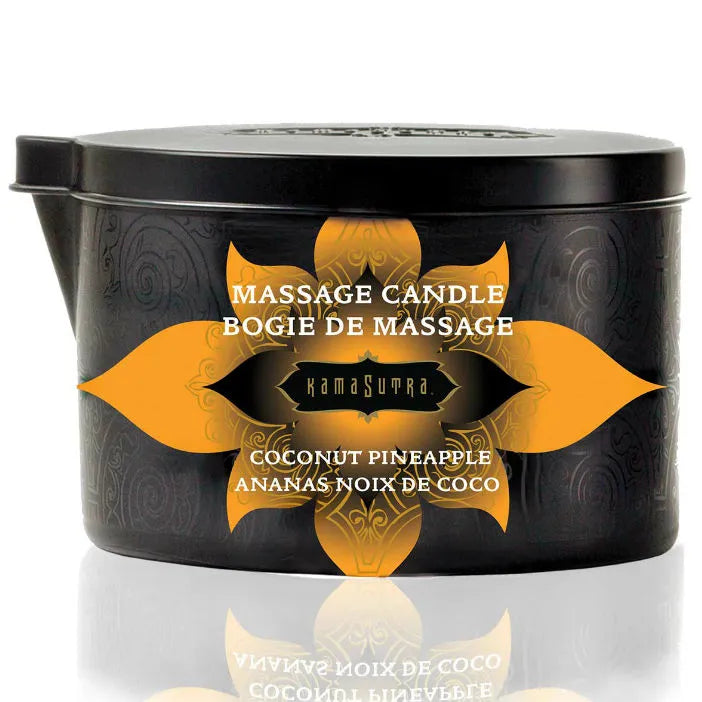 Bougie de massage Kama Sutra Coco Ananas 170g Huile tiède intime relaxation sensualité huile de massage pour couple