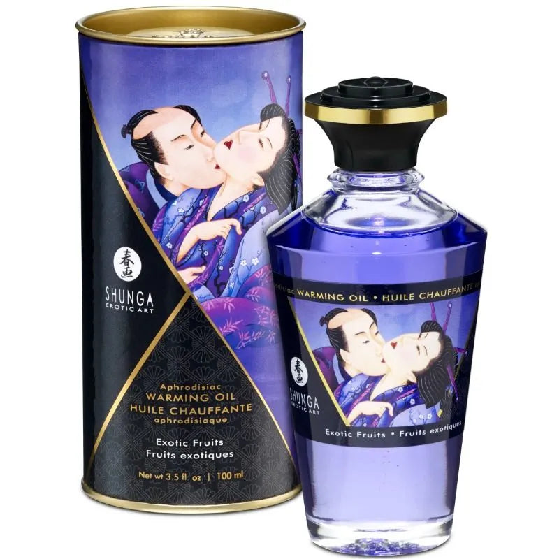 Shunga Huile de massage effet thermique saveur fruits exotiques aphrodisiaque luxe 100ml