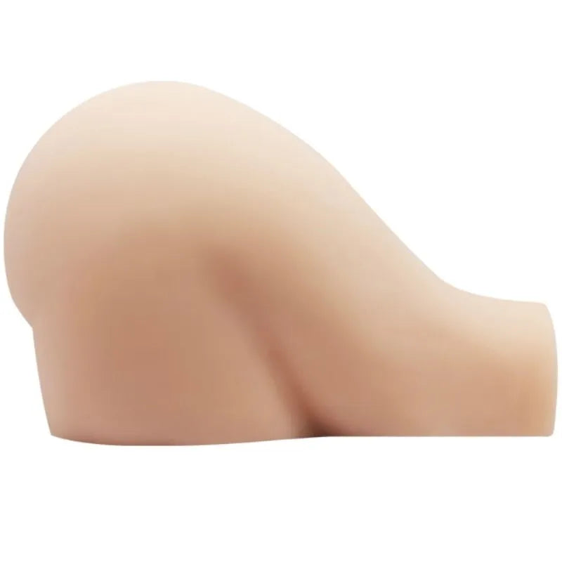 Buste sexuel réaliste en peau synthétique couleur chair, forme anatomique, canaux texturés, vibrations réglables.