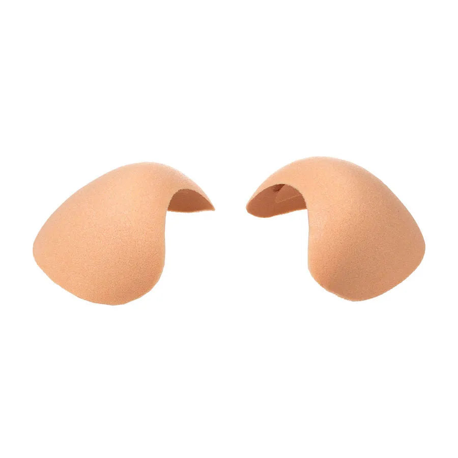 Épaulettes beige en mousse douce, antidérapantes, ergonomiques, invisibles sous vêtements, silhouette harmonieuse.