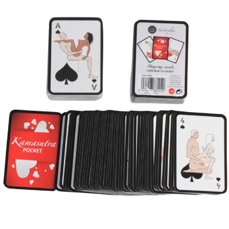 Jeu de cartes Kamasutra de poche Secretplay en 54 cartes illustrations érotiques positions intimes ludique divertissement adultes couples