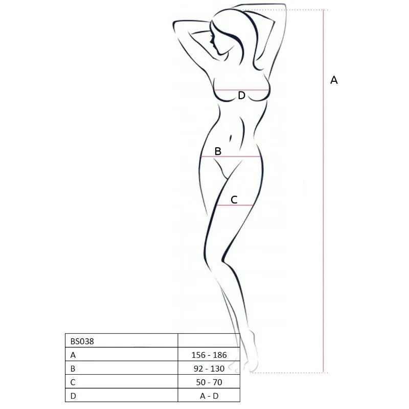 PASSION FEMME BS038 BODY RESILLE OUVERT ENTREJAMBE BRODERIE ROUGE TAILLE UNIQUE