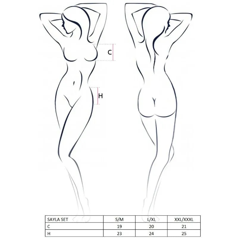 passion ensemble lingerie sexy noir polyester élasthanne taille S/M