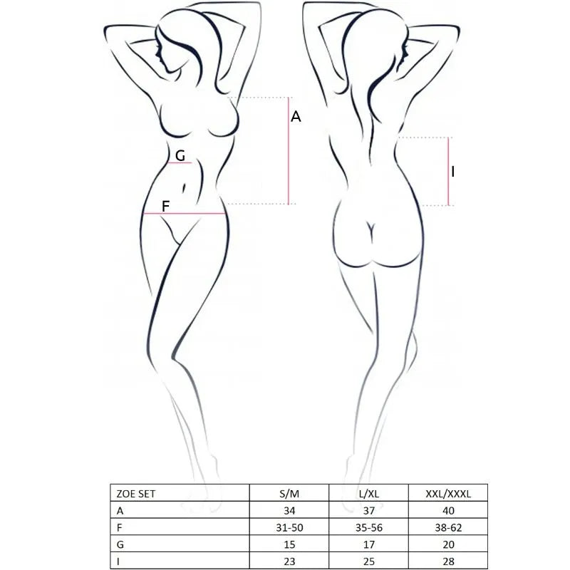 PASSION Ensemble lingerie sexy noir femme polyester polyamide élasthanne S/M