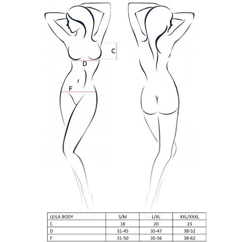 PASSION FEMME LEILA TEDDY NOIR LINGERIE SEXY QUALITÉ EUROPÉENNE TAILLE SM