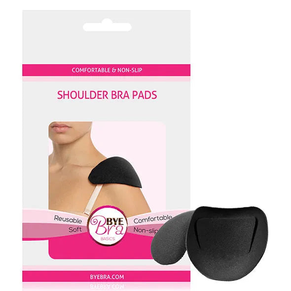 Épaulettes soutien-gorge noires en mousse souple, antidérapantes, silhouette sculptée, confort invisibles, emballage visible.