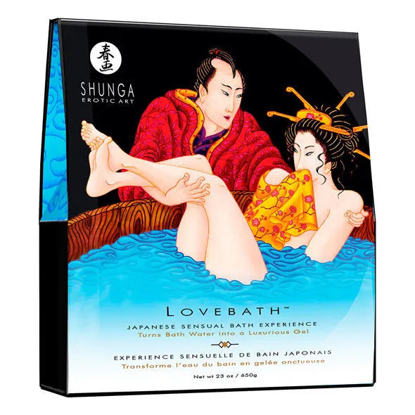 bain érotique sensuel gel relaxant crémeux luxueux parfum doux apaisant couleur marine emballage élégant cadeau romantique couple intime rituel
