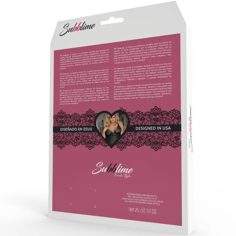 Peignoir sensuel noir grande taille dentelle manches évasées Subblime
