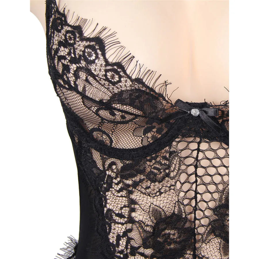 Subblime lingerie Queen plus dentelle florale noire Teddy sexy féminin luxe