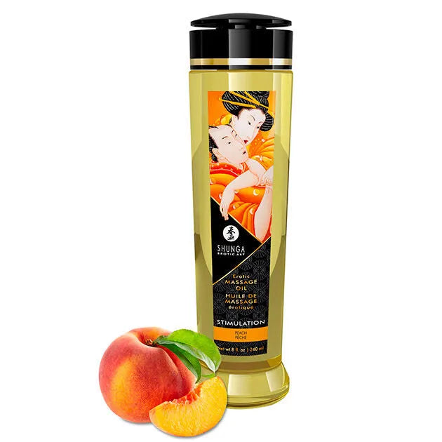 Shunga huile de massage érotique stimulante 240ml huile à l'arôme de pêche haute qualité design japonais traditionnel pour relaxation et stimulation intimes