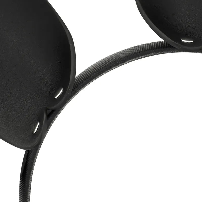Bandeau oreilles lapin noir en cuir vegan luxe, élégant et ajustable, accessoire lingerie féminine chic et sensuel.