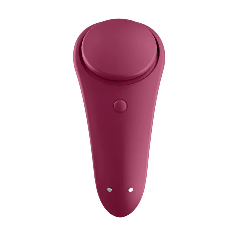 Culotte Secret Sexy Satisfyer bordeaux, design ergonomique, silicone médical, stimulation discrète, bien-être personnel.