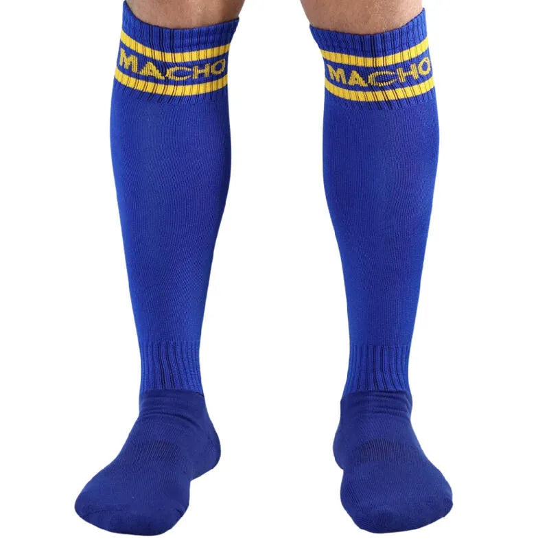 chausettes longues sexy confortables style bas football hommes tailles 38 43 synthétique élastiques durables polyvalentes sportives élégantes séduisantes