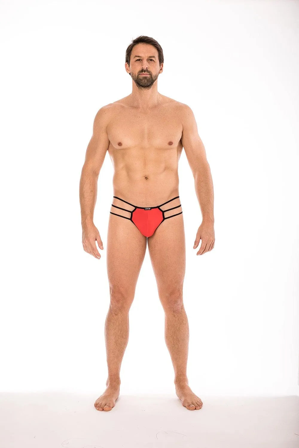 Jock Strap Rouge 3 Cordes Lookme